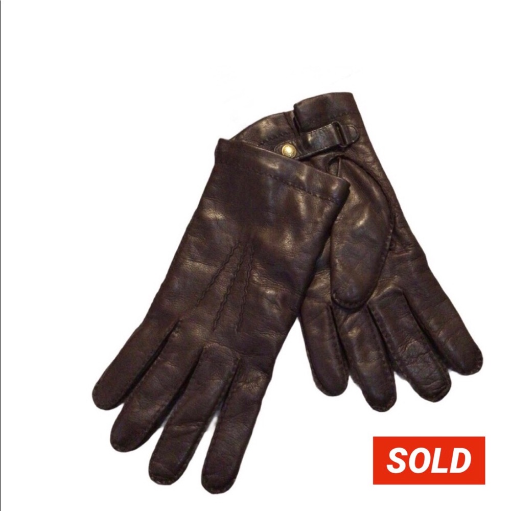 Vintage Wathne Leather Cashmere Men’s Gloves Sz 11 - Picture 1 of 11